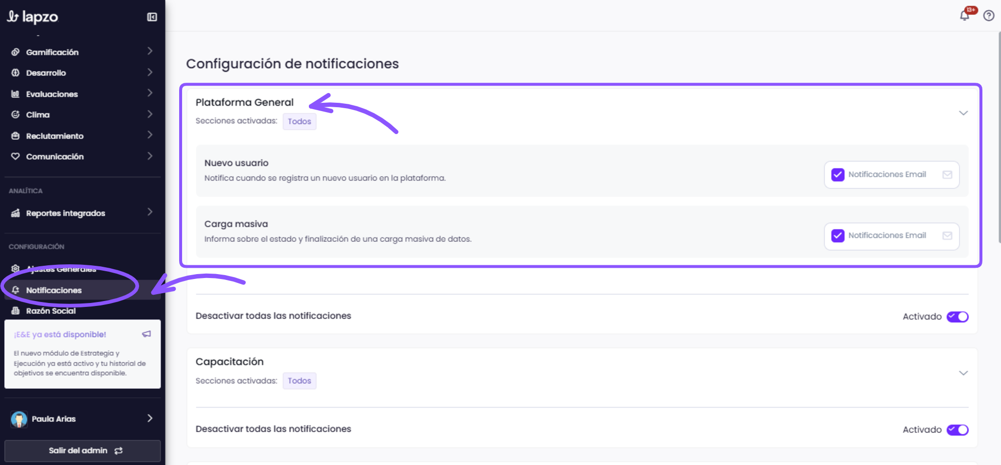 Cómo confirmar que las notificaciones llegan correctamente durante la validación de accesos - paso 1