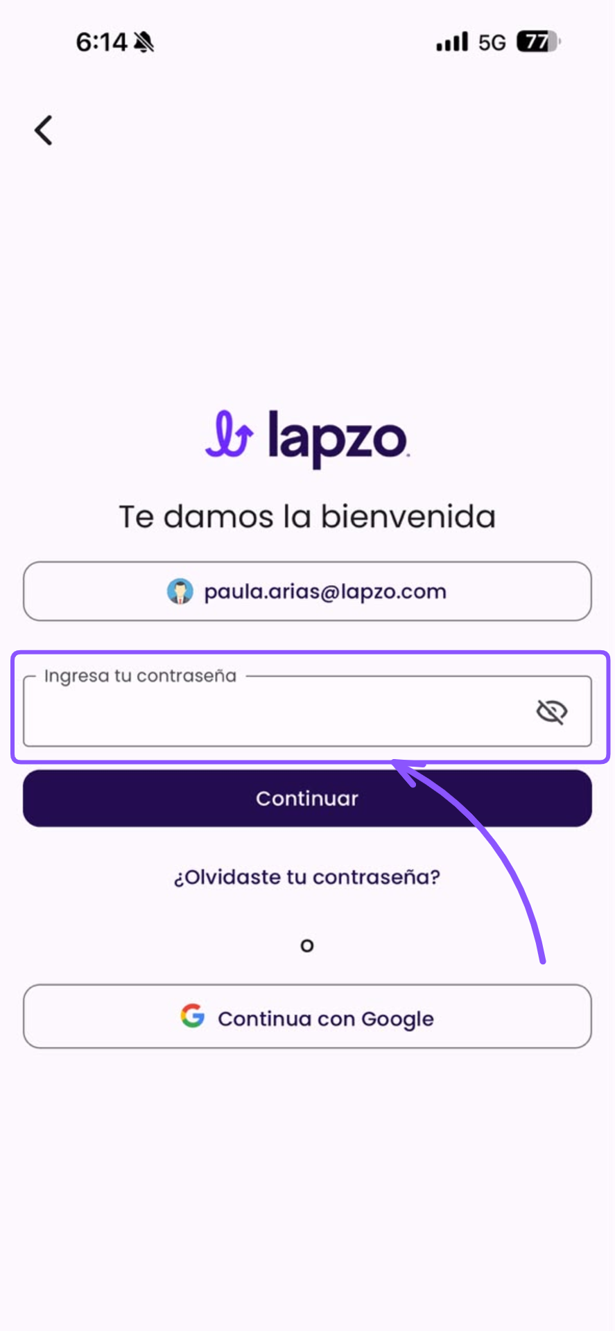 Cómo validar el acceso a la aplicación móvil - paso 1