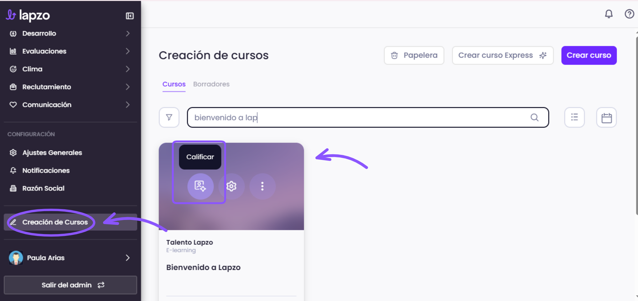 Cómo finalizar cursos de forma masiva - paso 1