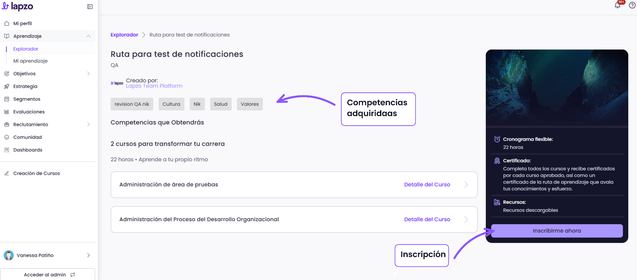 Cómo encontrar e inscribirte a una ruta de aprendizaje (LP) desde el Explorador de Cursos - paso 4