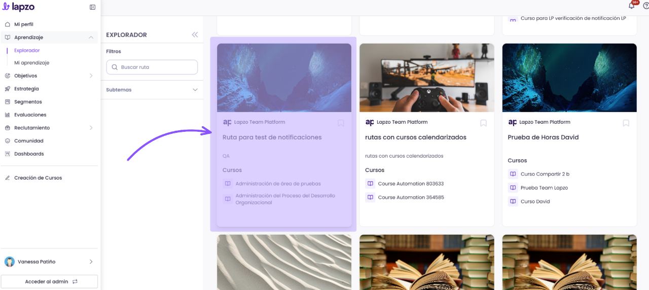 Cómo encontrar e inscribirte a una ruta de aprendizaje (LP) desde el Explorador de Cursos - paso 3