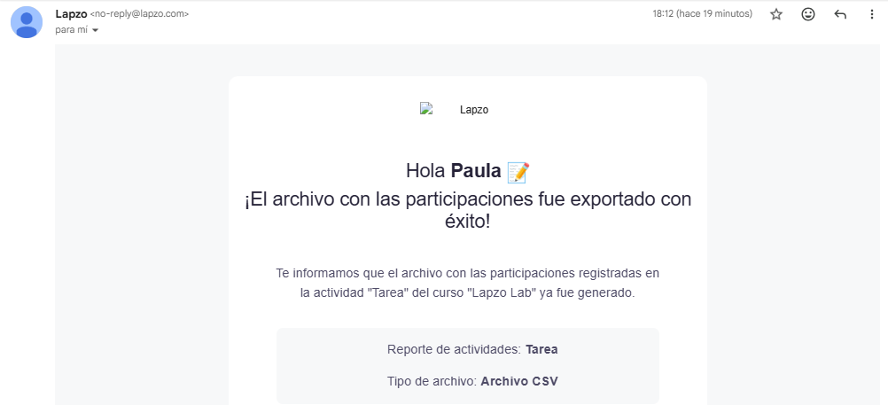Cómo exportar el reporte de calificaciones de una lección en Excel - paso 4
