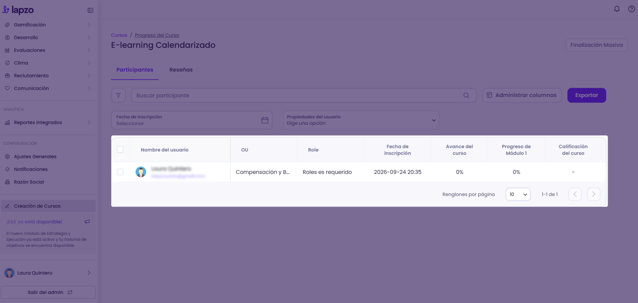 Cómo reiniciar oportunidades de evaluación en un curso propio en Lapzo - paso 3