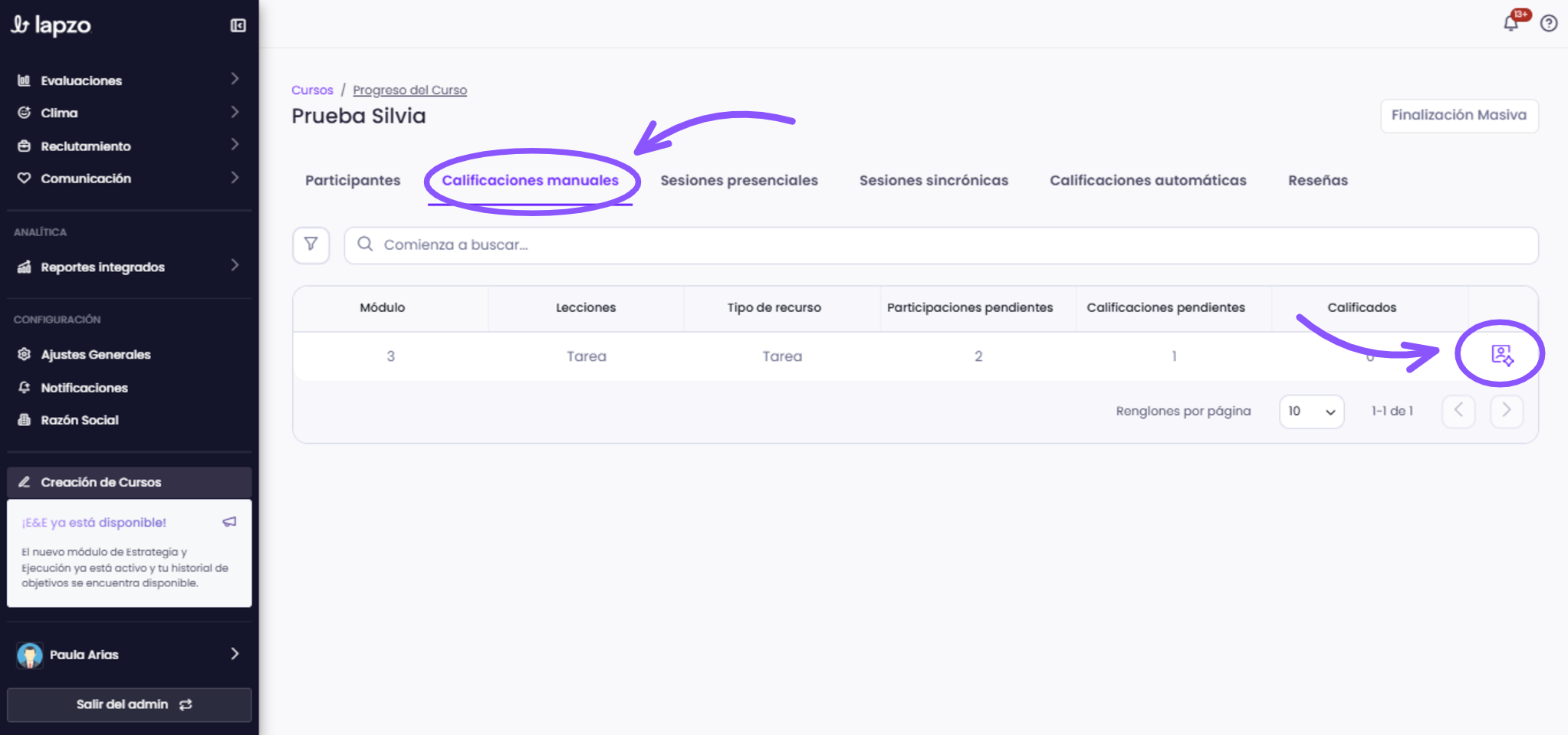 Cómo configurar evaluaciones presenciales con rúbrica - paso 8