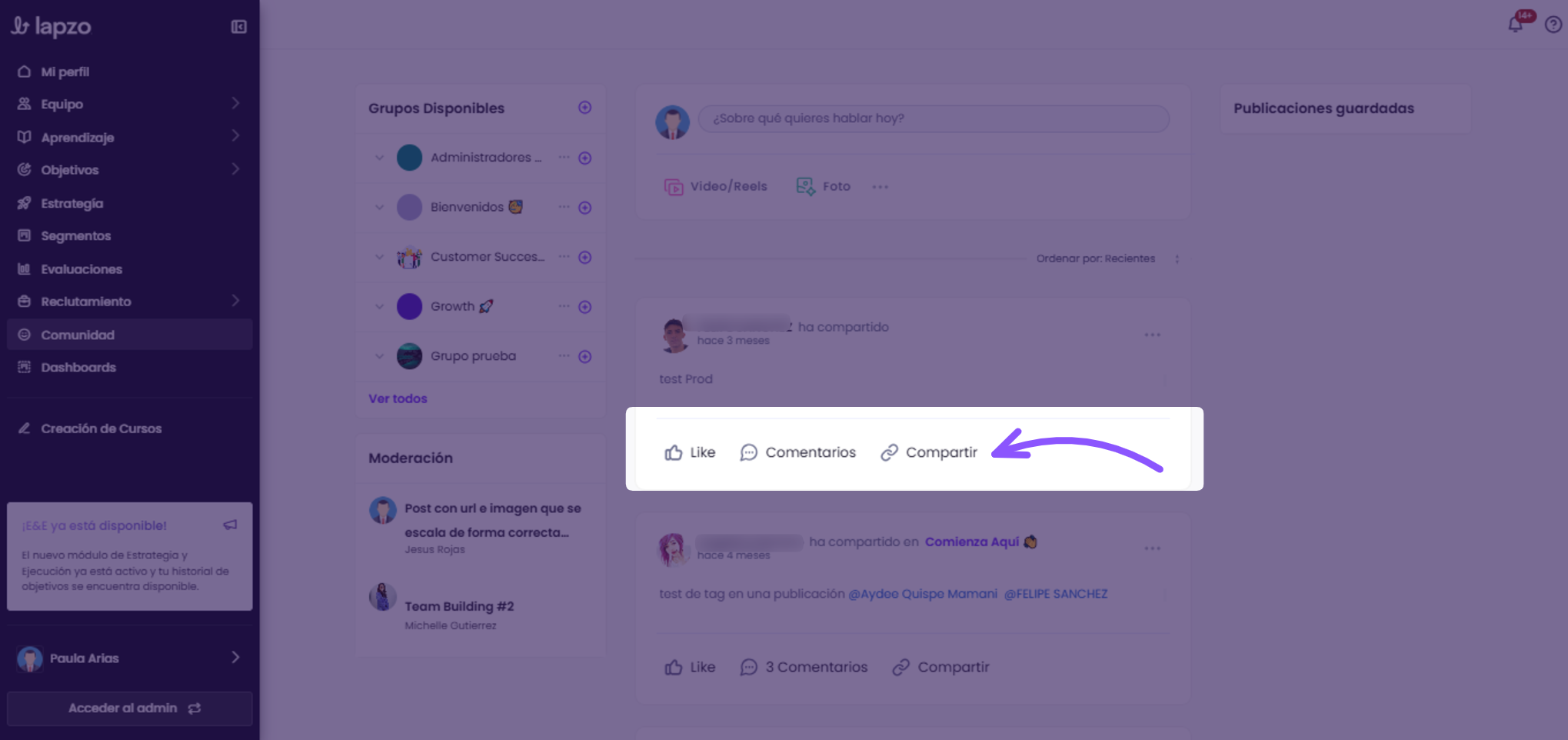 Conoce la Comunidad: publica, comenta y participa en grupos - paso 4