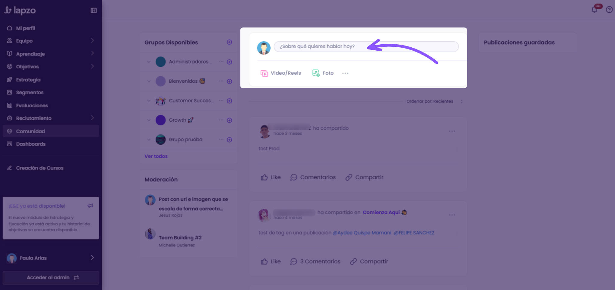 Conoce la Comunidad: publica, comenta y participa en grupos - paso 3
