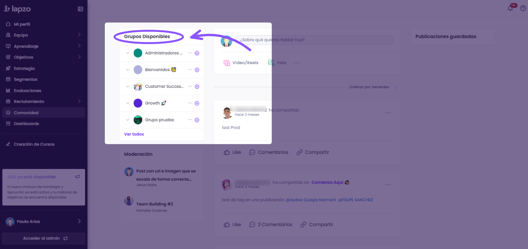Conoce la Comunidad: publica, comenta y participa en grupos - paso 2