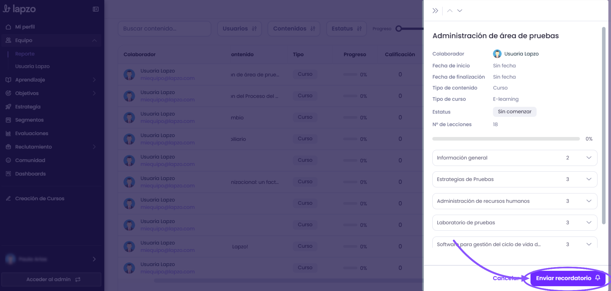 Cómo consultar el progreso de tu equipo (Mi equipo) - paso 5