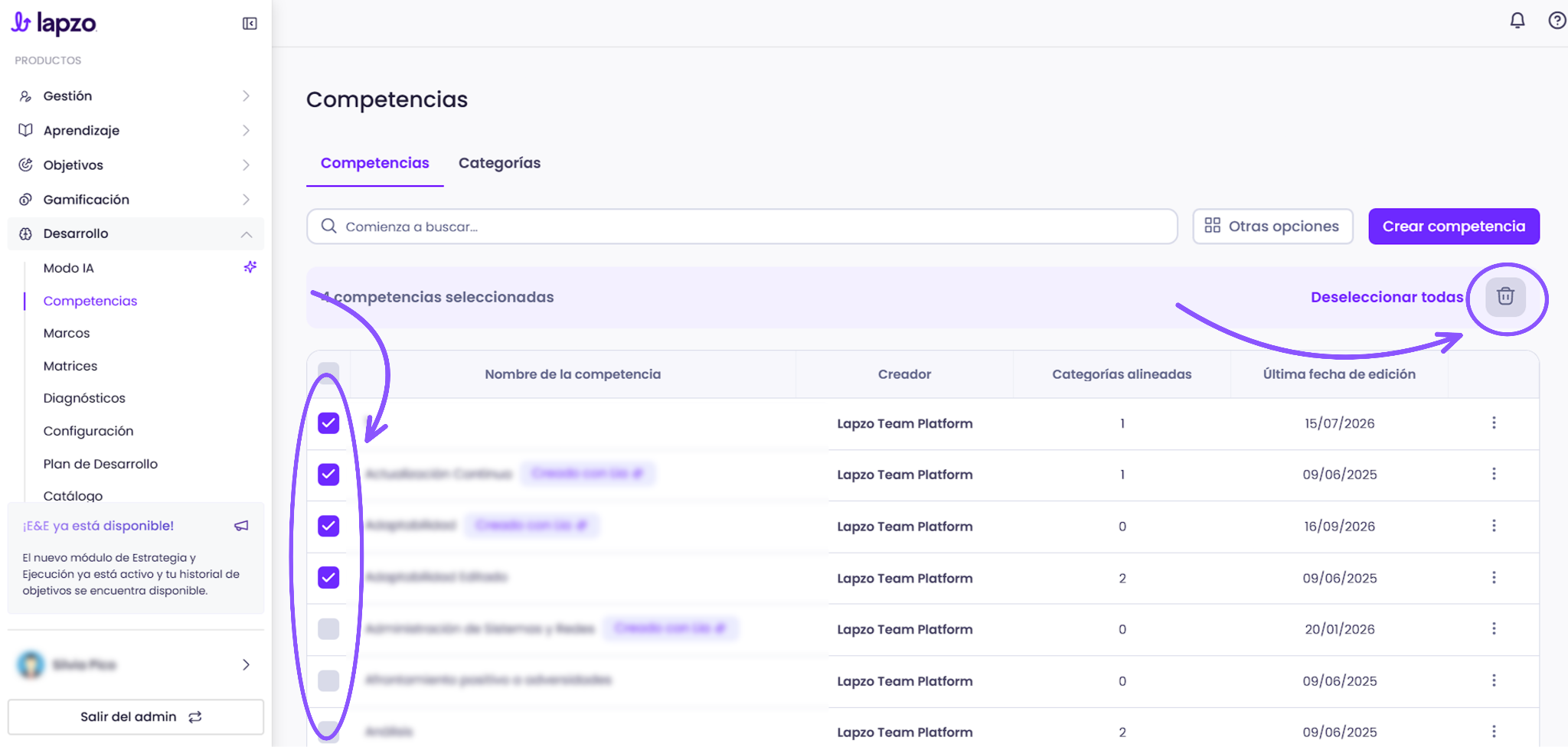 Cómo crear y gestionar competencias en Lapzo - paso 6