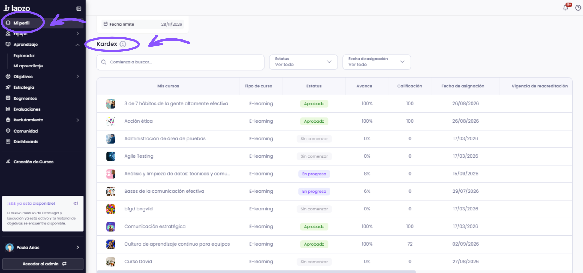 ¿Por qué un usuario no puede visualizar un curso que sabe que tiene asignado? - paso 4