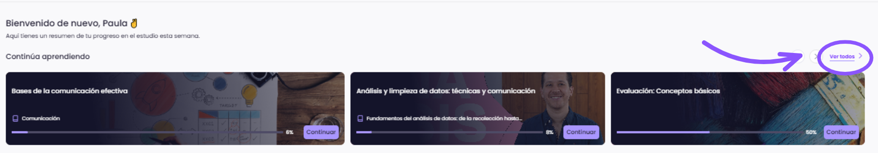 Conoce Mi Aprendizaje: gestiona tus cursos y rutas - paso 4
