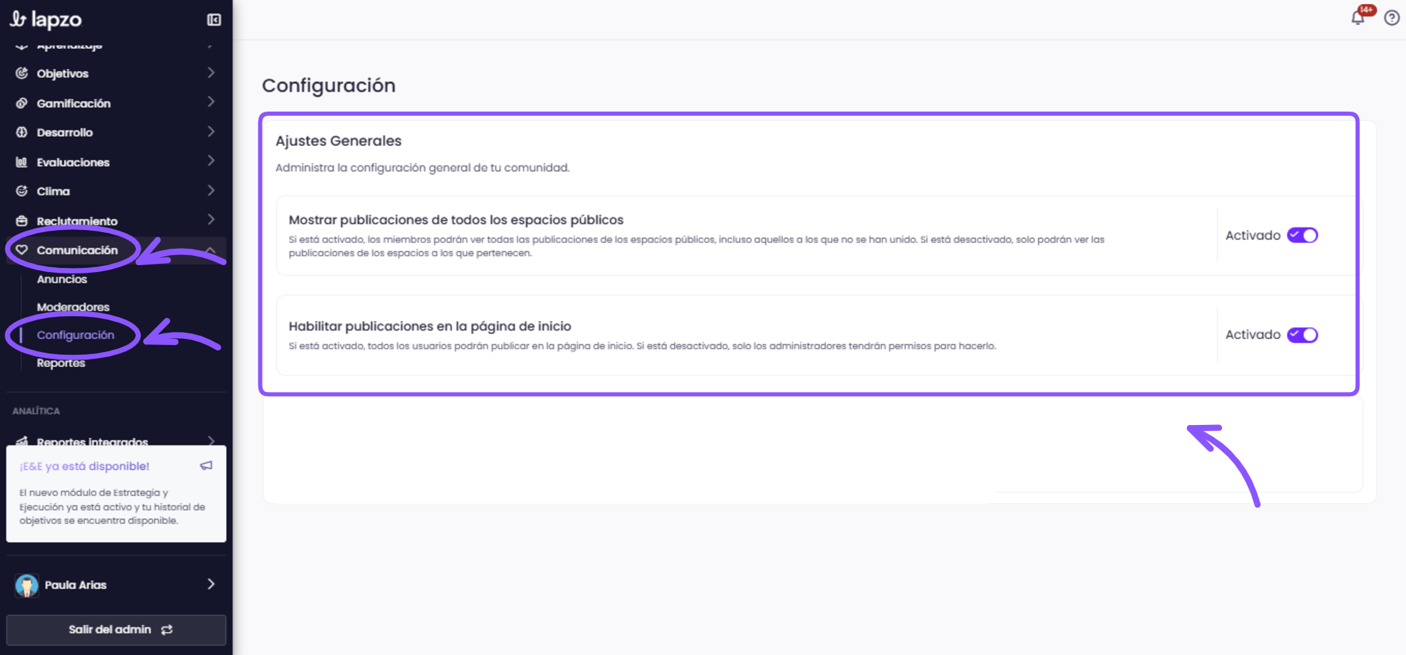 Cómo administrar la Comunidad: moderadores, configuración y reportes - paso 3