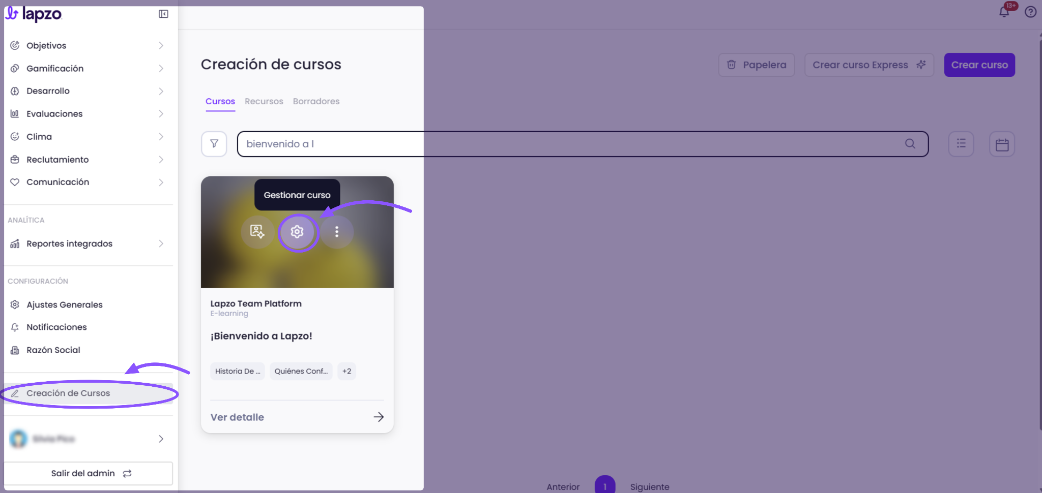 Cómo activar la desinscripción automática de contenidos - paso 1